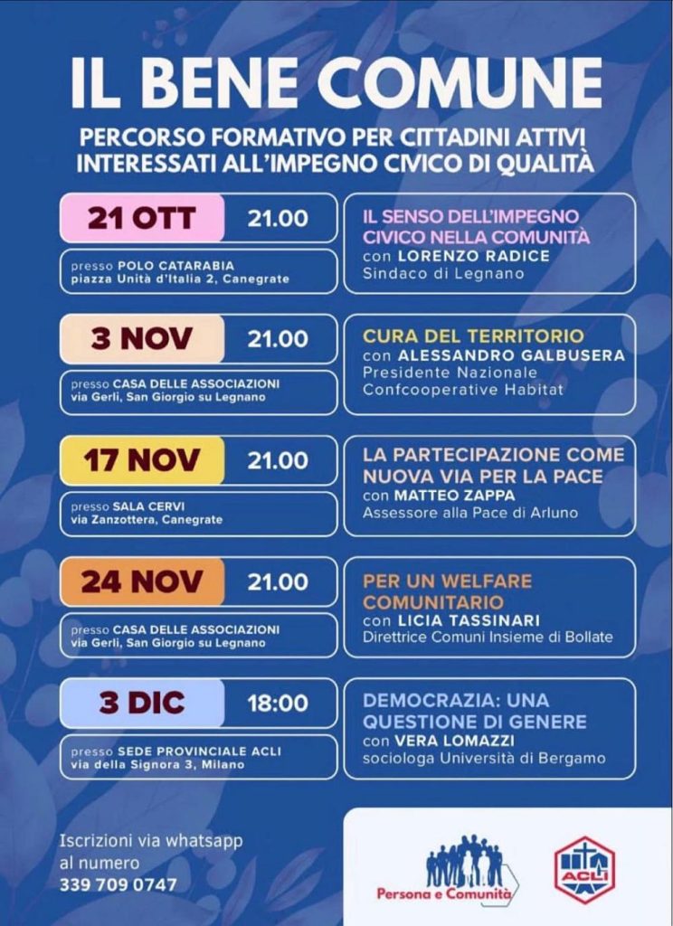 programma degli incontri ACLI